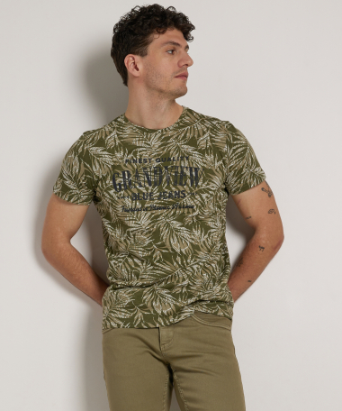 bladerprint t-shirt met tekstprint