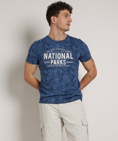 bladprint t-shirt met tekstprint