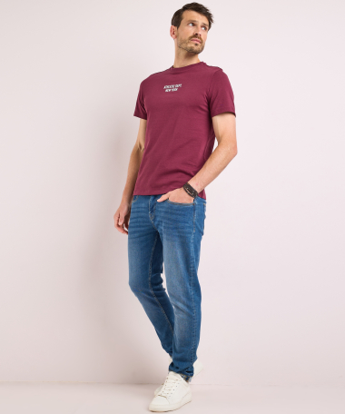 uni t-shirt met borstprint
