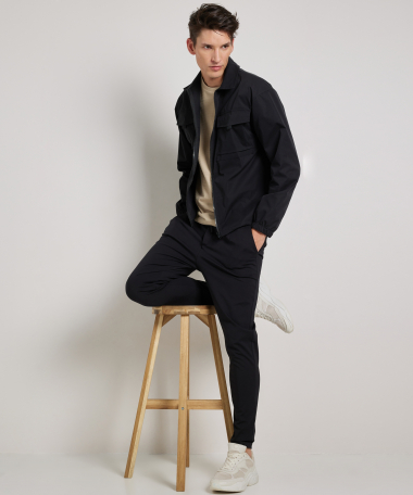 overshirt met zakken en rits