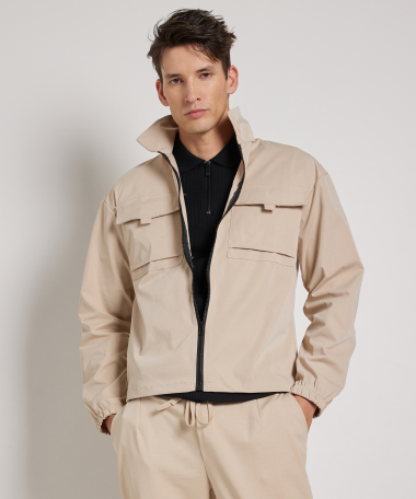 overshirt met zakken en rits