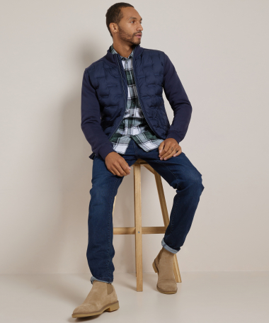 sweat vest met nylon design