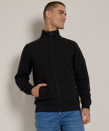 sweat vest met hoge kraag