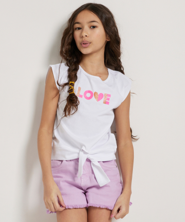 t-shirt met strikknoop