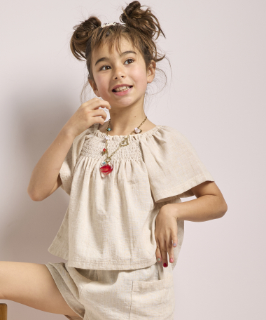 linnenlook wijd t-shirt