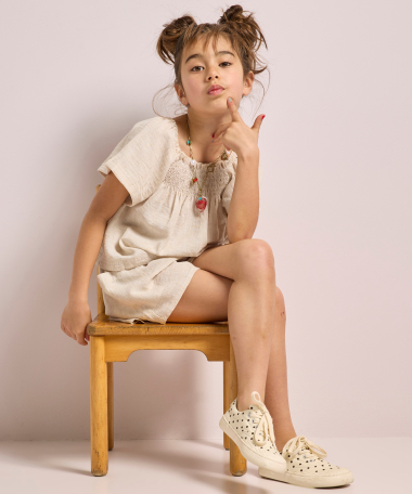 linnenlook wijd t-shirt