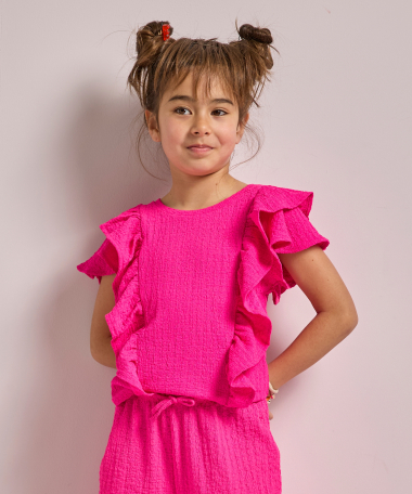 crinkle t-shirt met ruffles