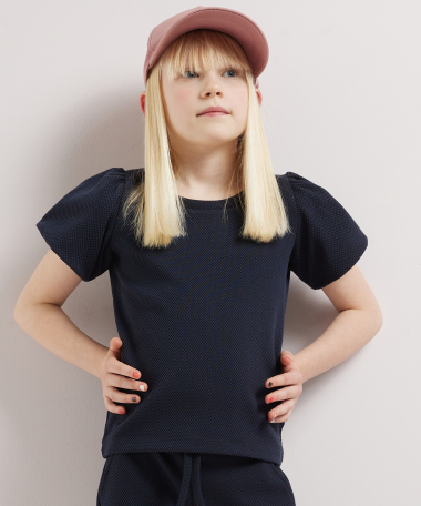 structuur t-shirt pofmouw