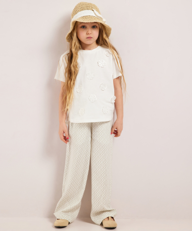 t-shirt met bloemenpatch