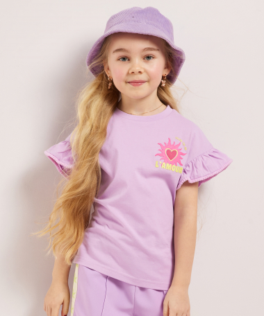 t-shirt met ruches en print