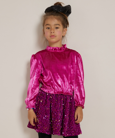 velvet top met glans