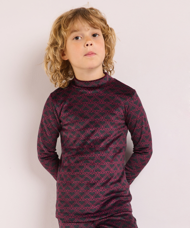 velvet top met print