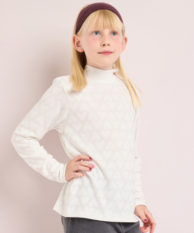 top met hoge hals en print