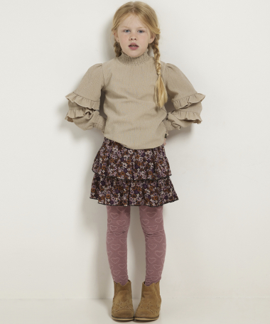 blouse met gesmockte boorden