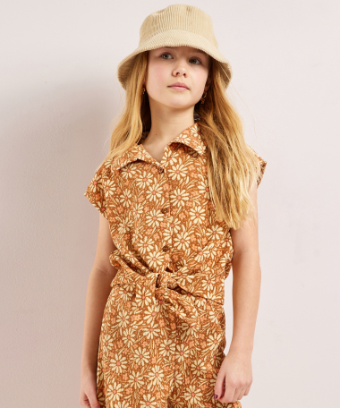 crinkle blouse met bloemenprint