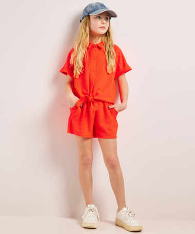 crinkle blouse glitters en knoopdetail