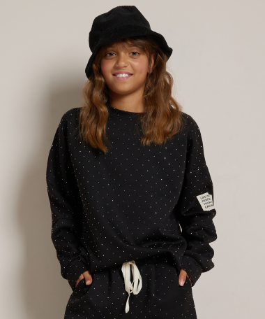 glitter trui mouwlabel