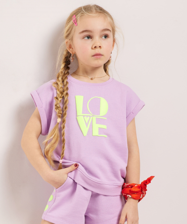 lila singlet met love print