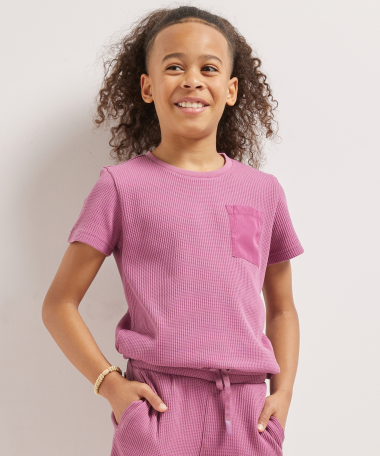 structuur t-shirt borstzakje