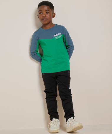 kleurblok top met backprint