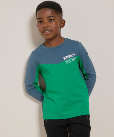 kleurblok top met backprint