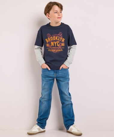 top gelaagd met print