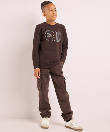 top met borstprint