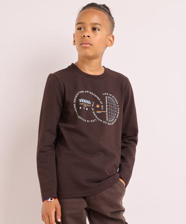 top met borstprint