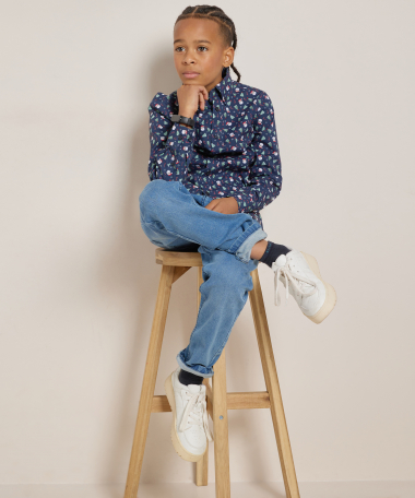 blouse met kerstprint