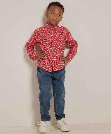 blouse met kerstprint