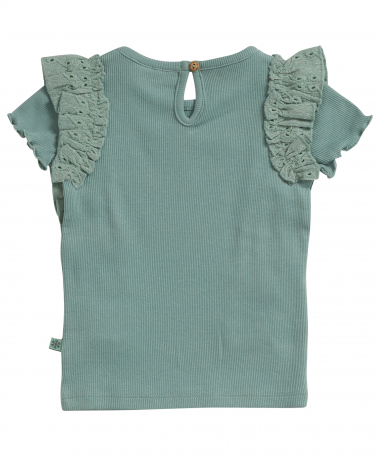 t-shirt met broderie ruches