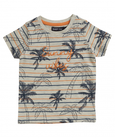 gestreept t-shirt palmboomprint