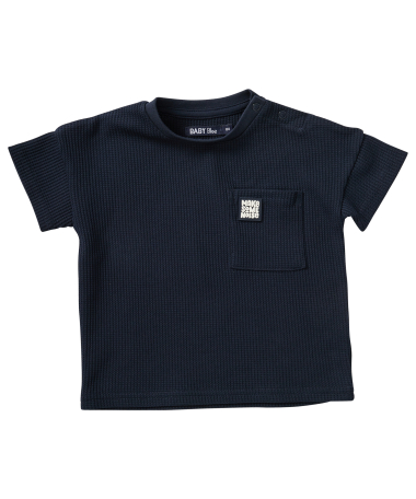 t-shirt met structuur en borstzakje