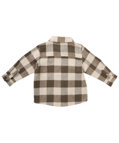 geblokt overshirt met rits