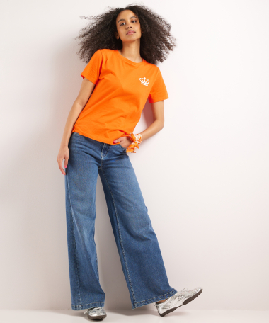 oranje t-shirt met kroon