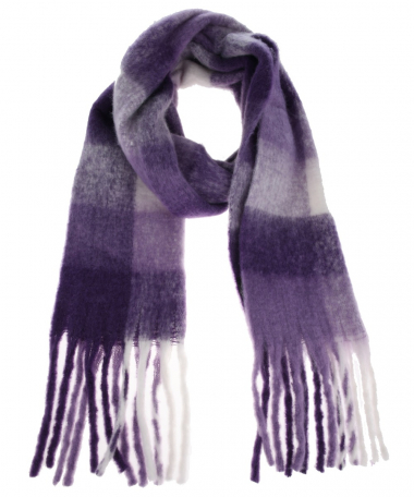 geblokte sjaal met franjes