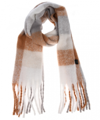 geblokte sjaal met franjes