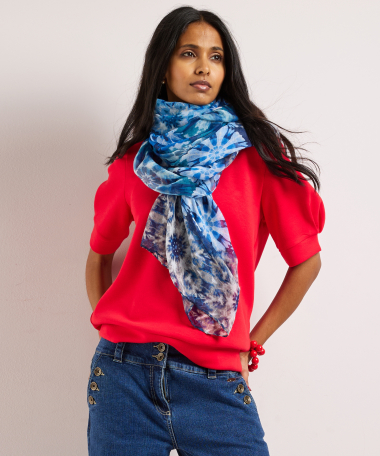sjaal met tie-dye print
