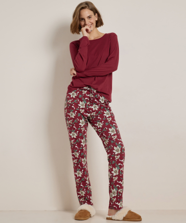 pyjama set: uni top + print broek