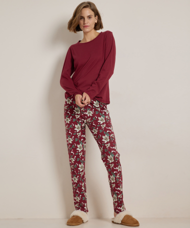pyjama set: uni top + print broek