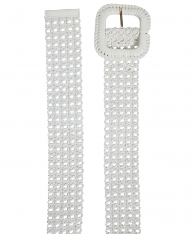 witte riem met vierkante gesp