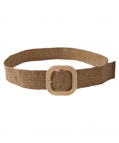 bruine riem met vierkante gesp 