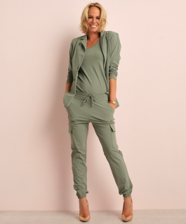 Tazzio Cargobroek voor dames, cargobroek, regular fit F600, antraciet, M