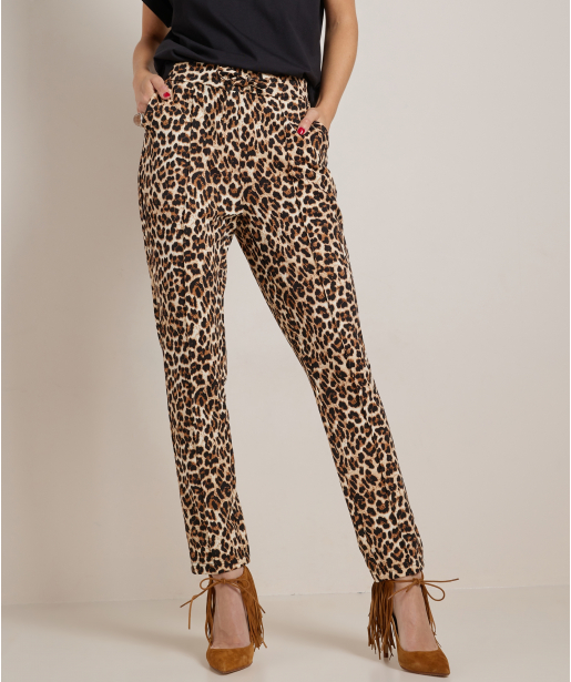 slim fit broek met all-over print