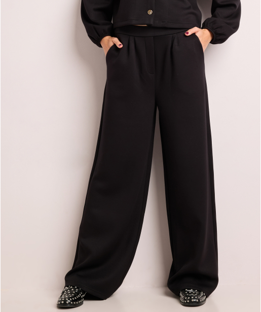 wide fit broek met plooien