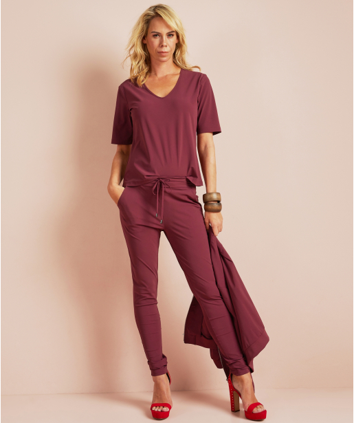 slim fit broek travelstof