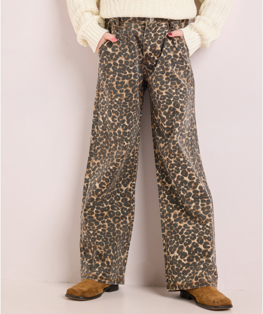 wide fit jeans met print
