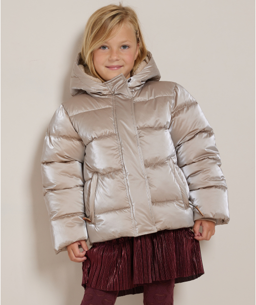 korte puffer jas glans