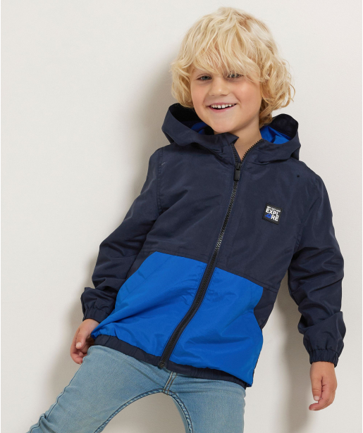 jas kleurblok blauw