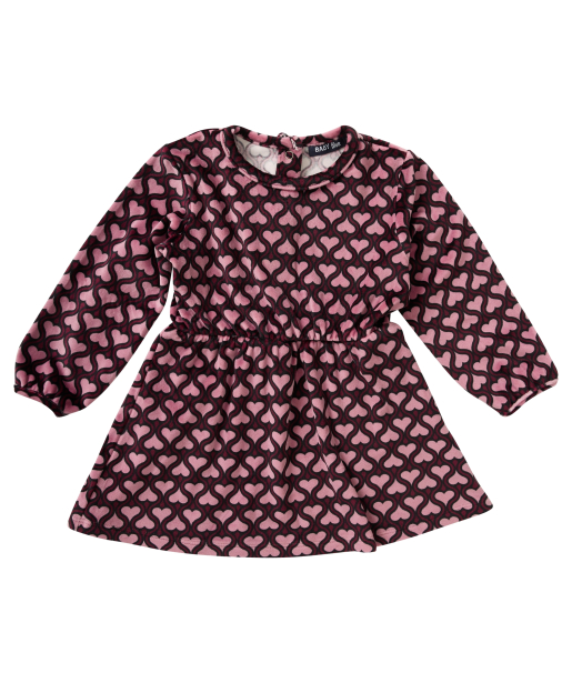 velvet jurk met hartjespirnt